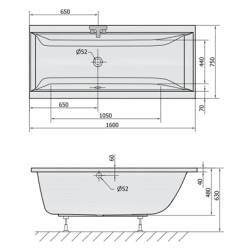 Cleo badekar i 3 strrelser